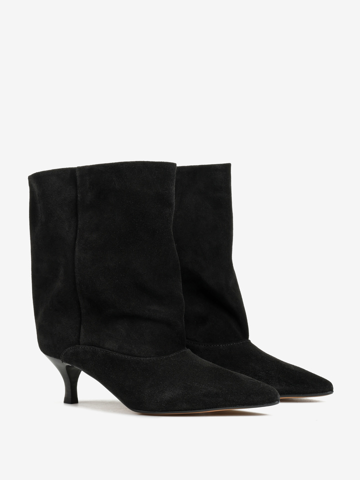 CZARNE BOTKI Z SZEROKĄ CHOLEWKĄ HEGO'S MILANO