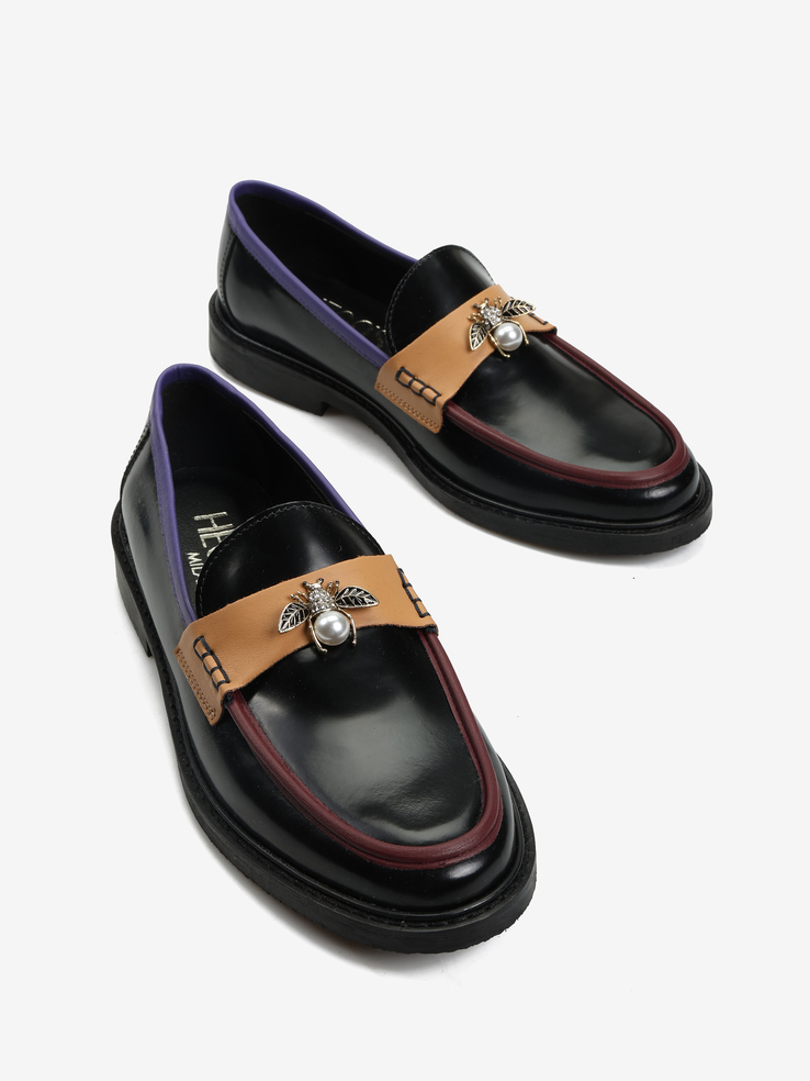 MOKASYNY HEGO'S MILANO 1780 ABRASIVATO NERO/CUOIO