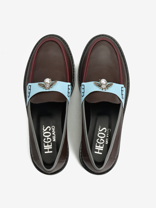 MOKASYNY HEGO'S MILANO 2032 NAPPA T.MORO/CELESTE