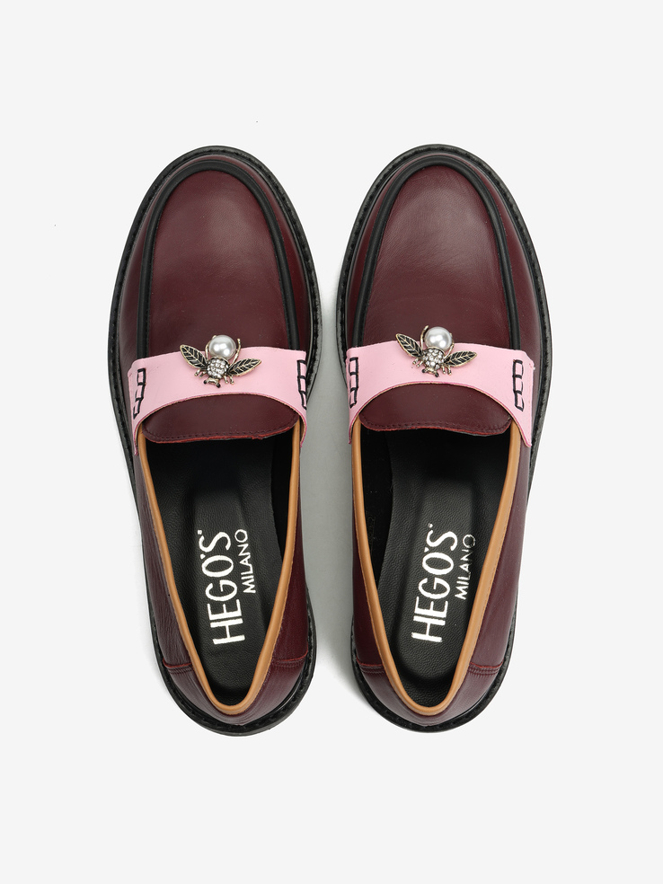 MOKASYNY HEGO'S MILANO 2032 NAPPA BORDEAUX/ROSA