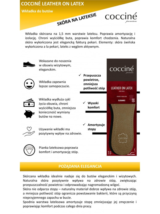 AKCESORIA DO BUTÓW COCCINE LEATHER ON LATEX CZARNY 39