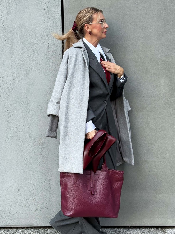 TOREBKA DAMSKA HEGO'S MILANO 21130 MARTELLATO BURGUNDY