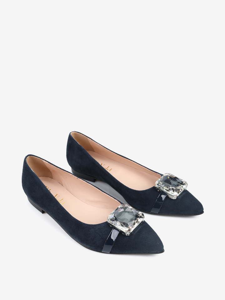 GRANATOWE BALERINY HEGO'S MILANO