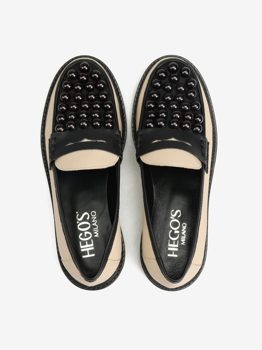 MOKASYNY HEGO'S MILANO 2011 NAPPA ICE/NERO/NERO
