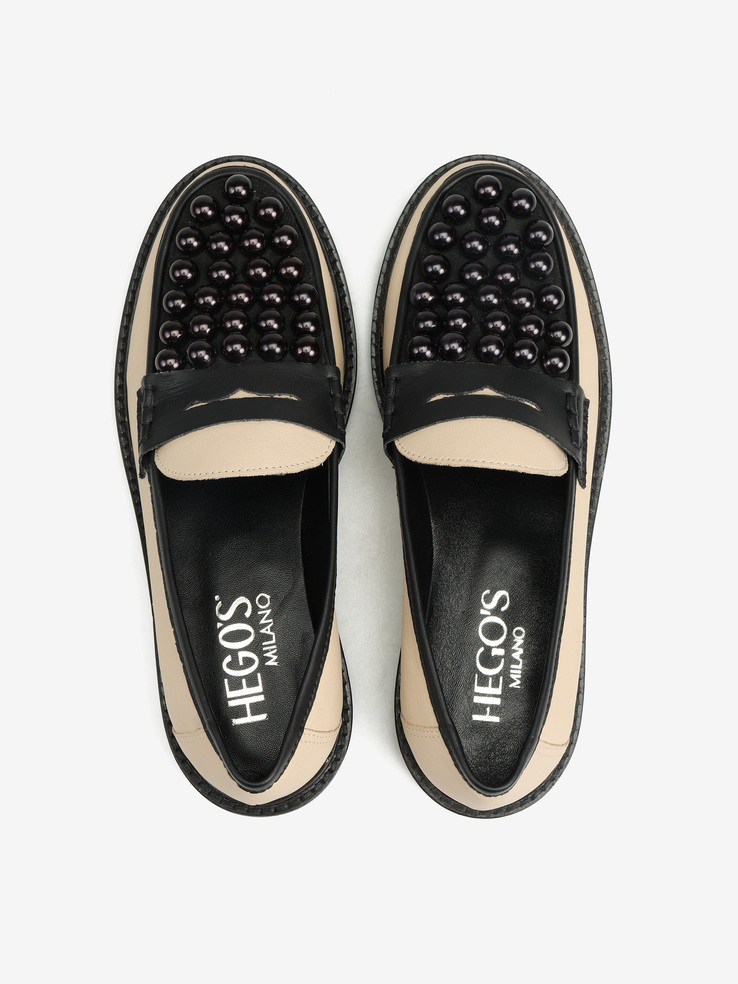 MOKASYNY HEGO'S MILANO 2011 NAPPA ICE/NERO/NERO