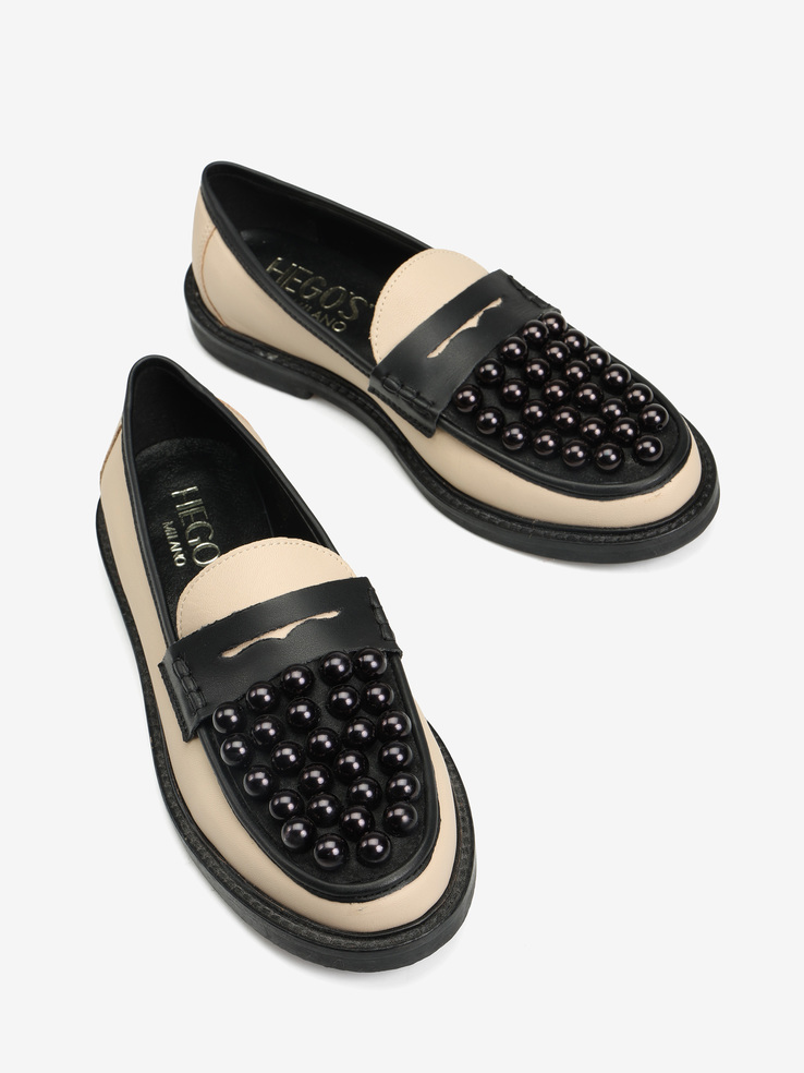 MOKASYNY HEGO'S MILANO 2011 NAPPA ICE/NERO/NERO