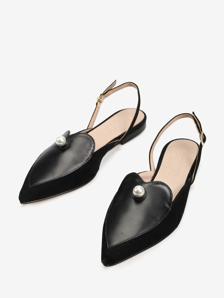 BALERINY HEGO'S MILANO 2093 CAMOSCIO NERO/NERO