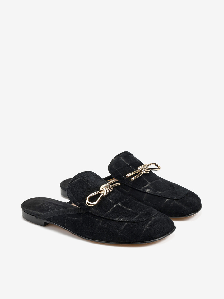 CZARNE KLAPKI  HEGO'S MILANO