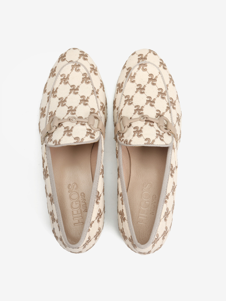 MOKASYNY HEGO'S MILANO 2050 TESSUTO H BIANCO/TAUPE