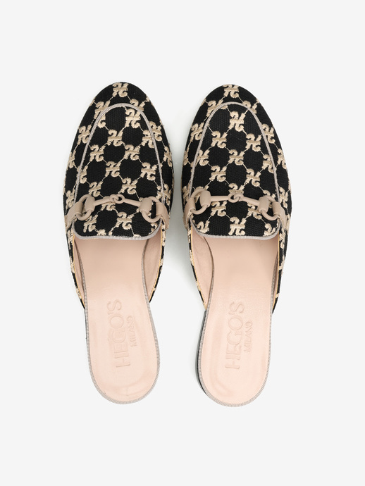 KLAPKI HEGO'S MILANO 2051 TESSUTO H NERO/GREZZO