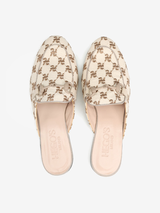 KLAPKI HEGO'S MILANO 2051 TESSUTO H BIANCO/TAUPE