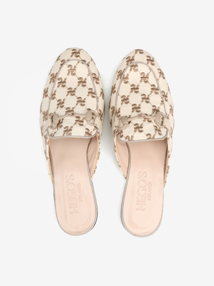 KLAPKI HEGO'S MILANO 2051 TESSUTO H BIANCO/TAUPE