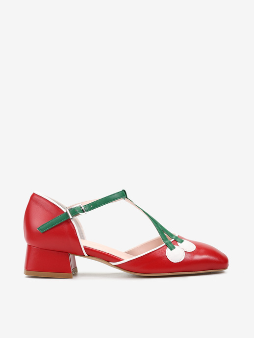 CZÓŁENKA HEGO'S MILANO 2572 NAPPA ROSSO/BIANCO