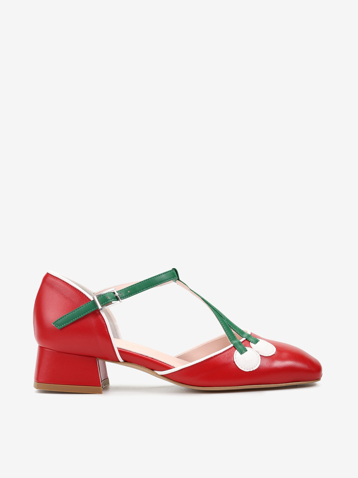 CZÓŁENKA HEGO'S MILANO 2572 NAPPA ROSSO/BIANCO