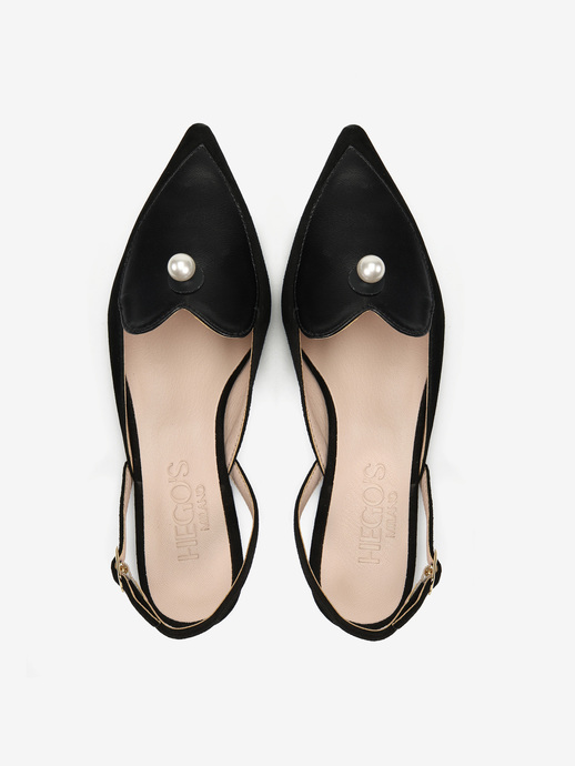 BALERINY HEGO'S MILANO 2093 CAMOSCIO NERO/NERO