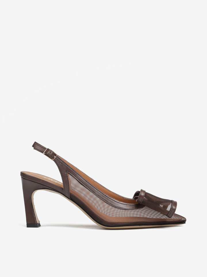 BRĄZOWE SZPILKI Z KOKARDĄ HEGO'S MILANO