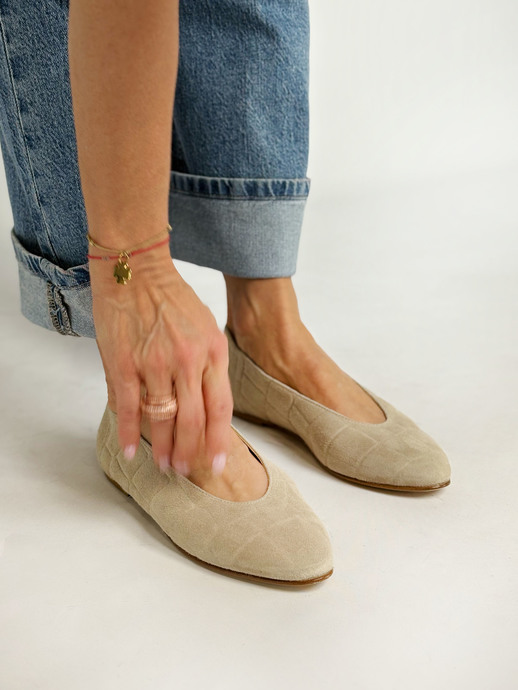 BALERINY HEGO'S MILANO 1868 CAMOSCIO COCCO SABBIA