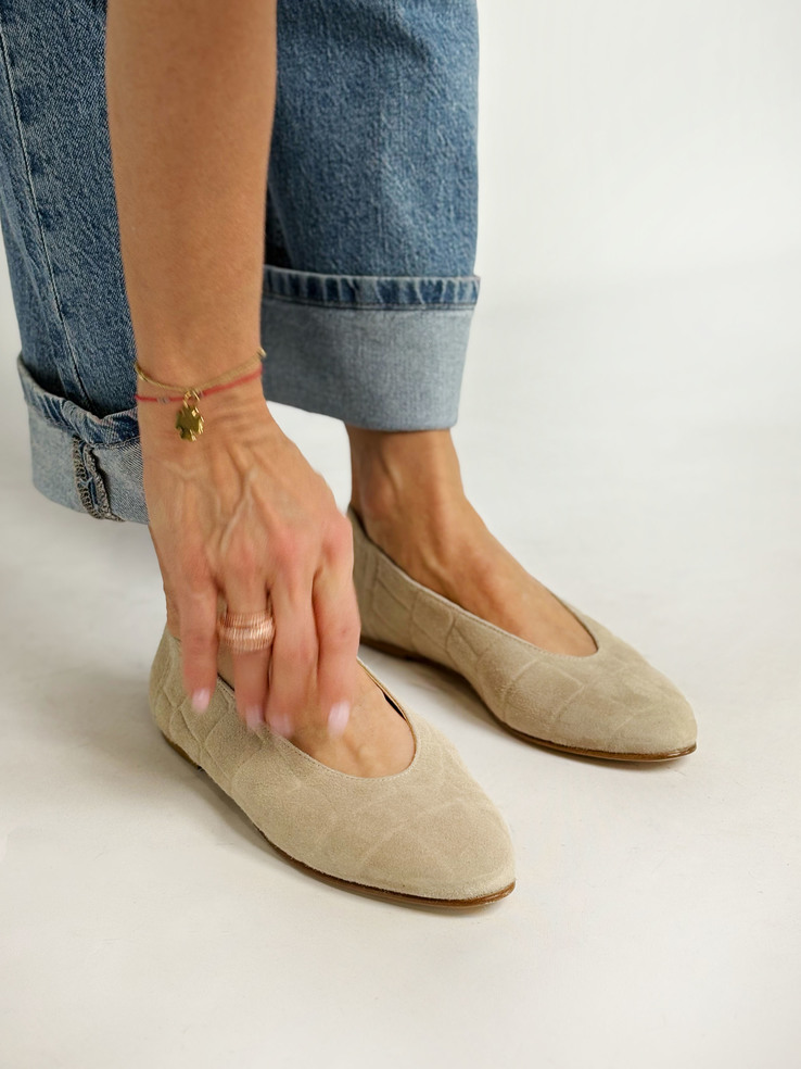 BALERINY HEGO'S MILANO 1868 CAMOSCIO COCCO SABBIA