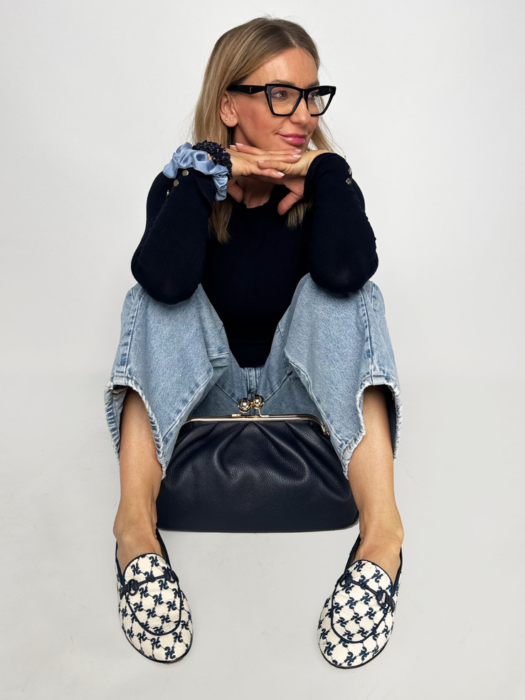 TOREBKA DAMSKA HEGO'S MILANO 9136 MARTELLATO BLU NAVY