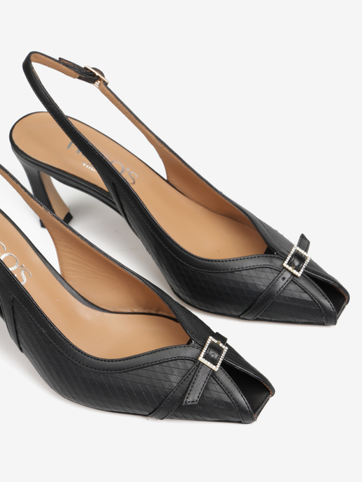 SZPILKI HEGO'S MILANO R1606 INTAGLIATO NERO