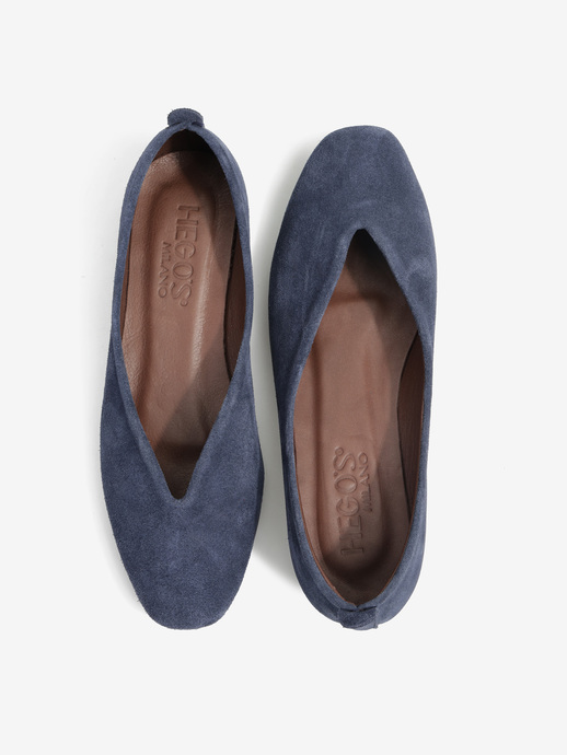 BALERINY HEGO'S MILANO 1921 SUEDE OCEAN