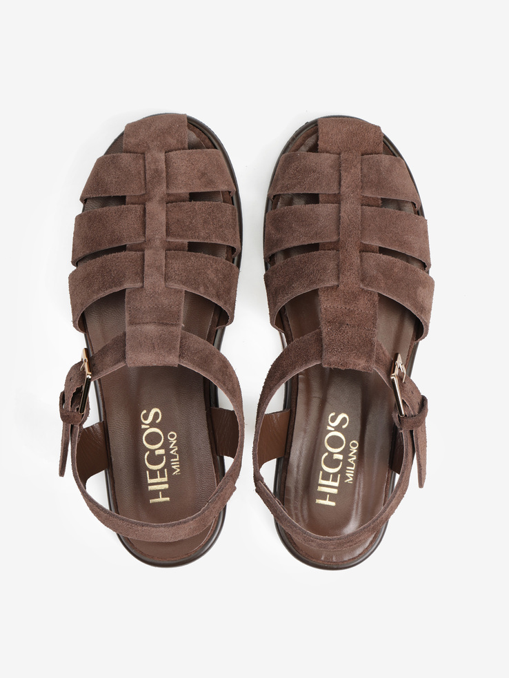 SANDAŁY HEGO'S MILANO RGN70 SUEDE BROWN