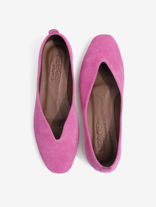BALERINY HEGO'S MILANO 1921 SUEDE FUCSIA