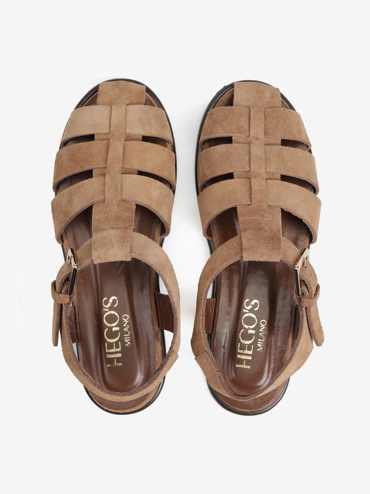 SANDAŁY HEGO'S MILANO RGN70 SUEDE TABACCO