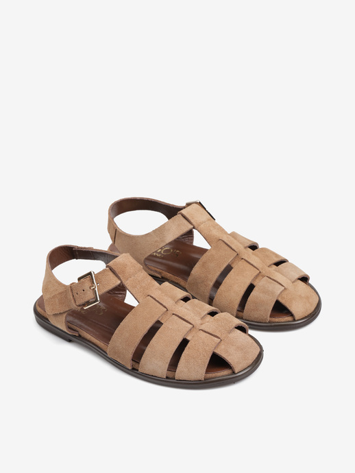 SANDAŁY HEGO'S MILANO RGN70 SUEDE TABACCO