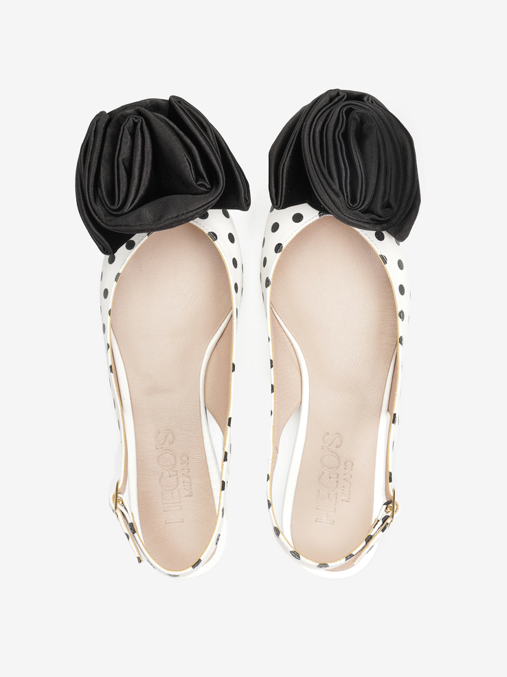BALERINY HEGO'S MILANO 1828 POIS BIANCO