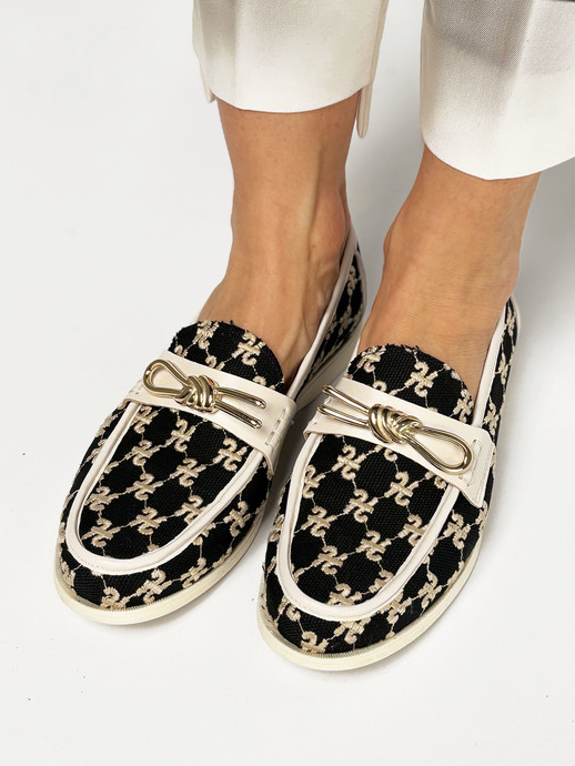 MOKASYNY HEGO'S MILANO 2078-H TESSUTO H NERO/GREZZO