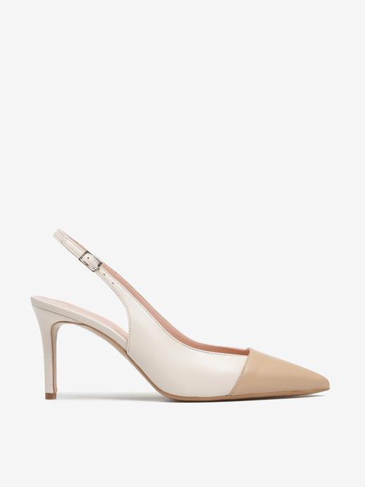 SZPILKI HEGO'S Milano S263 NAPPA MILK/BEIGE