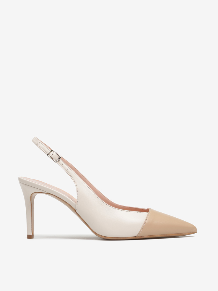 SZPILKI HEGO'S Milano S263 NAPPA MILK/BEIGE