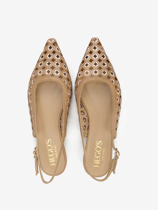 BALERINY HEGO'S Milano S1090 NAPPA CAMEL/ROSA