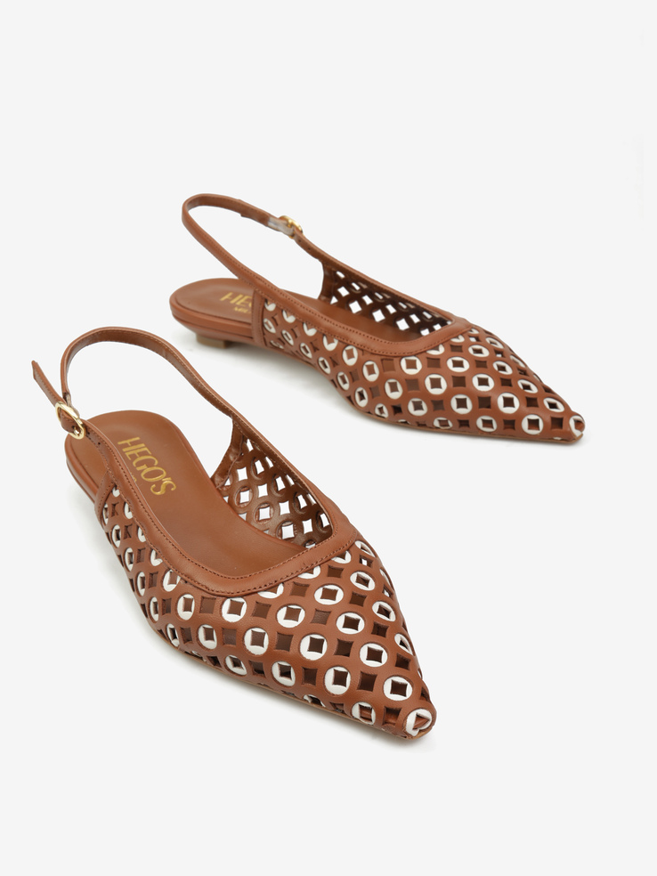 BALERINY HEGO'S Milano S1090 NAPPA CUOIO/LATTE