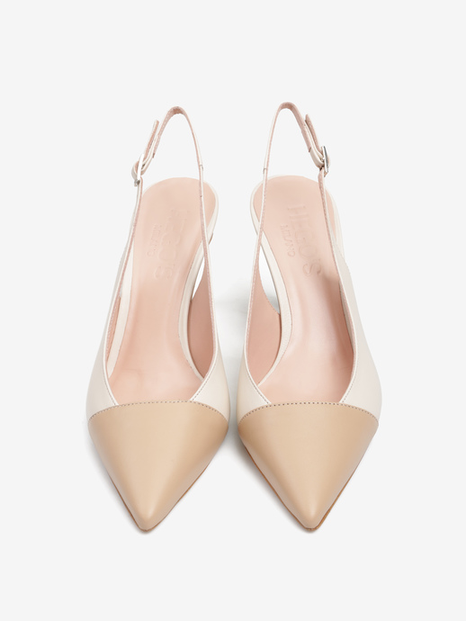 SZPILKI HEGO'S Milano S263 NAPPA MILK/BEIGE