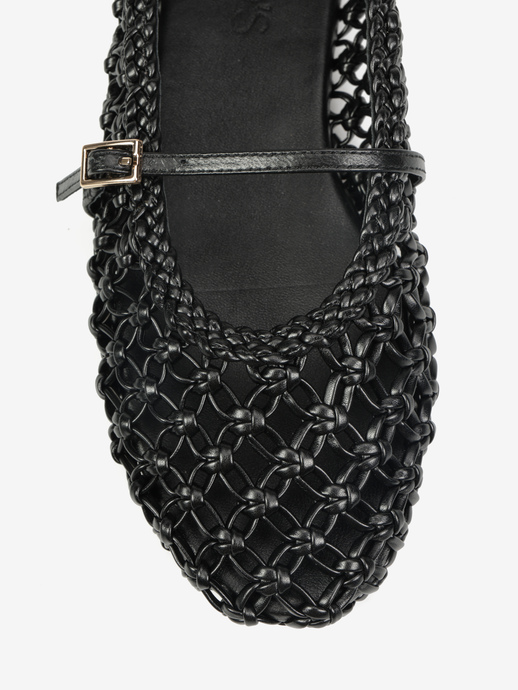 BALERINY HEGO'S Milano F25548-1 WEAVE BLACK