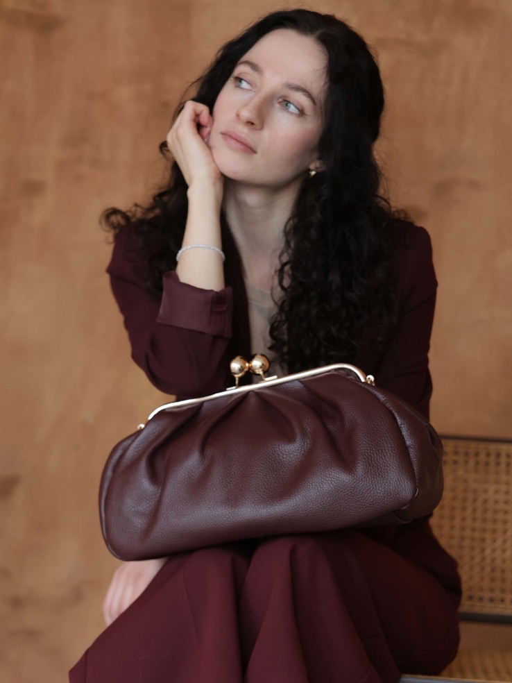 TOREBKA DAMSKA HEGO'S MILANO 9136 MARTELLATO BURGUNDY