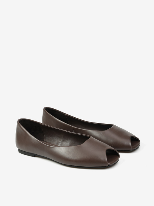 BALERINY HEGO'S Milano F25607-1 LEATHER BROWN