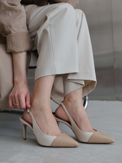 SZPILKI HEGO'S Milano S263 NAPPA MILK/BEIGE