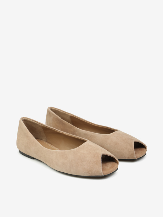 BALERINY HEGO'S Milano F25607-1 SUEDE CAMEL