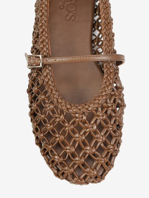 BALERINY HEGO'S Milano F25548-1 WEAVE BROWN