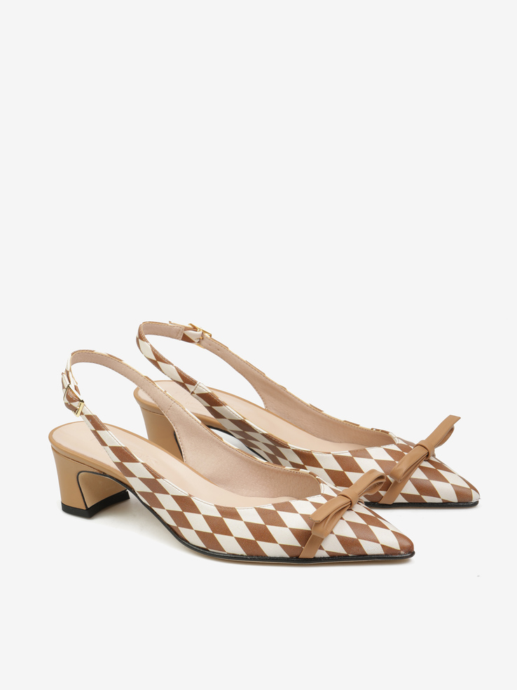 CZÓŁENKA HEGO'S Milano 2075 ROMBO BIANCO/CUOIO