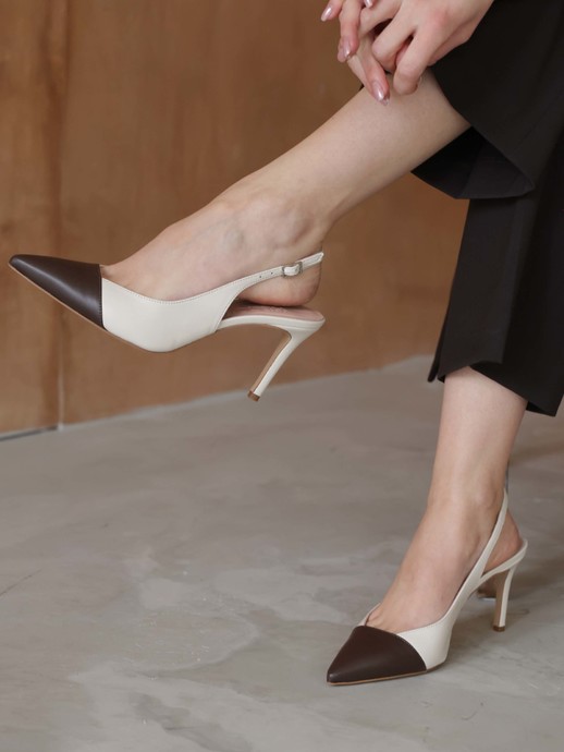 SZPILKI HEGO'S Milano S263 NAPPA MILK/T.MORO