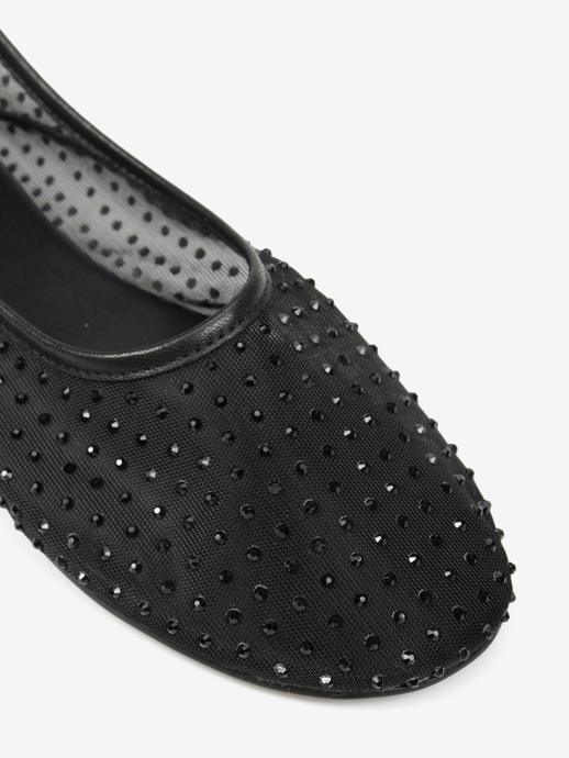 BALERINY HEGO'S Milano F25598-4 MESH STRASS BLACK