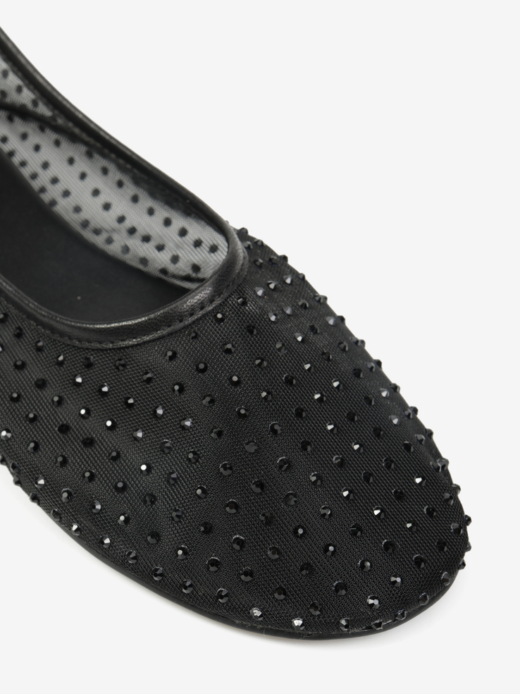 BALERINY HEGO'S Milano F25598-4 MESH STRASS BLACK