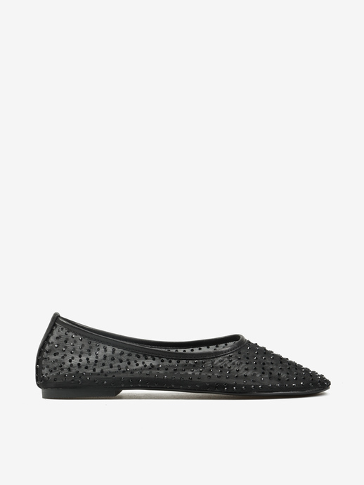 BALERINY HEGO'S Milano F25598-4 MESH STRASS BLACK