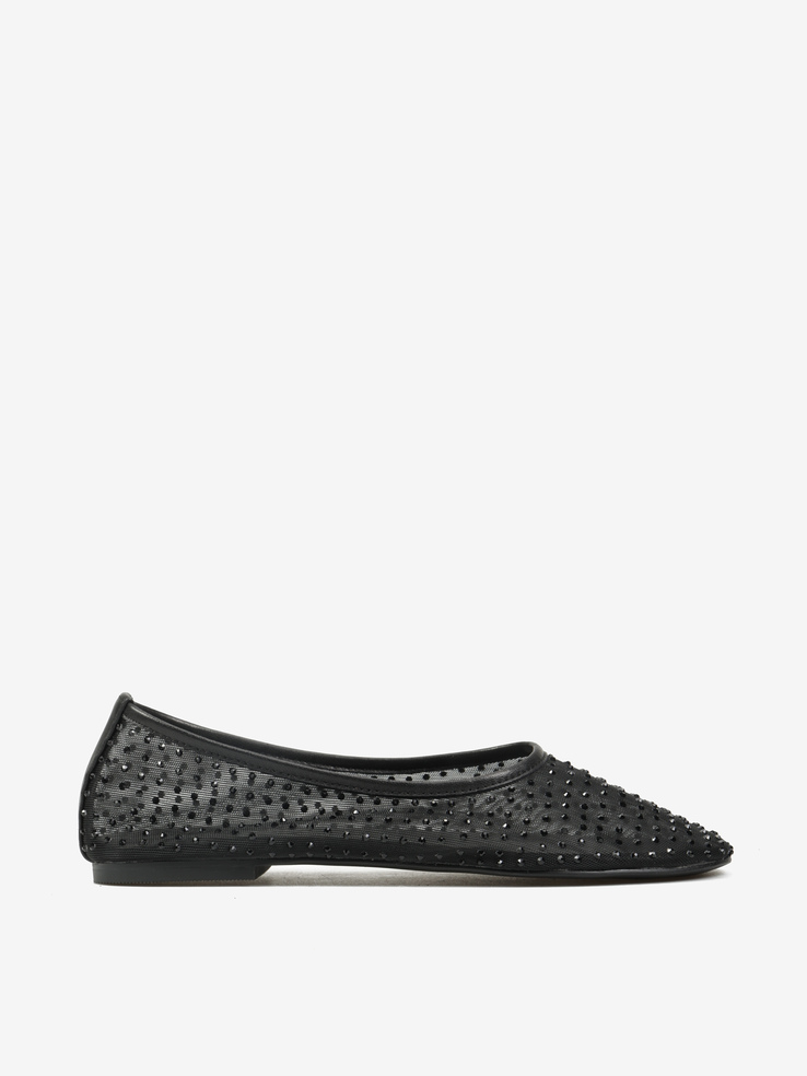 BALERINY HEGO'S Milano F25598-4 MESH STRASS BLACK