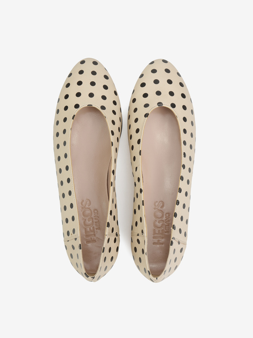 BALERINY HEGO'S Milano 1868 POIS BEIGE