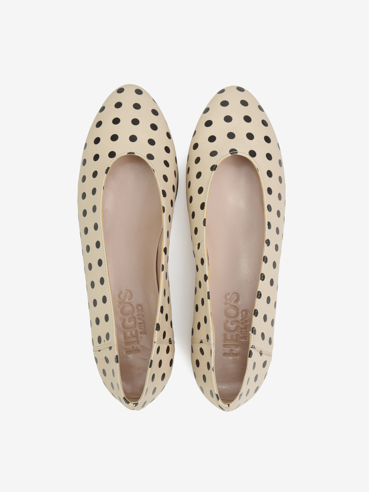 BALERINY HEGO'S Milano 1868 POIS BEIGE